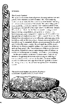shows a reproduction of a Celtic spiral image