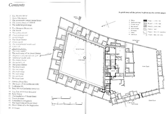 Site plan of Mount Grace Priory