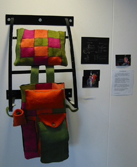 Mavis Ridley's wheelchair bag and cushion