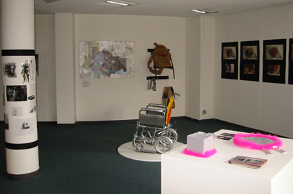 Long shot of the students' exhibition