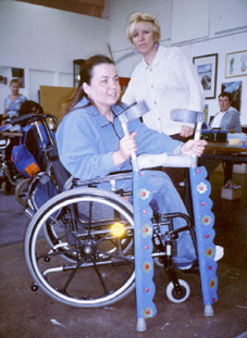 Crutch designer shows off her finished crutches