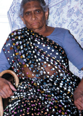 Photo of Mrs Patel wearing her sari