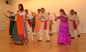Photo of disabled people giving an Indian dance performance in the City Gallery