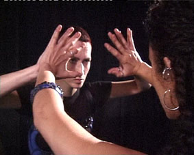 Still from Ju Gosling's installation 'Fight'