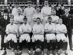 Black and white photograph of West Ham football team