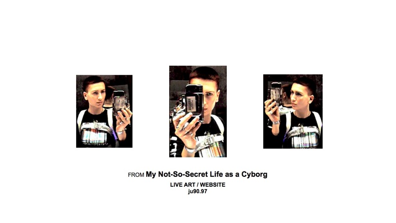 Screengrab of slide showing images from My Not-So-Secret Life as a Cyborg