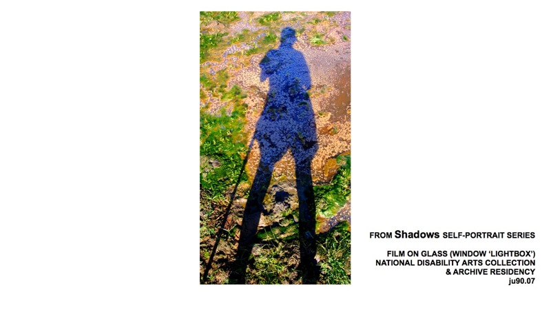 Screengrab of slide showing Shadow Self-Portrait from Holton Lee residency