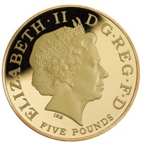 Colour photograph of £5 coin