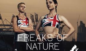 Colour photograph of UK athletes branded as freaks by Channel 4